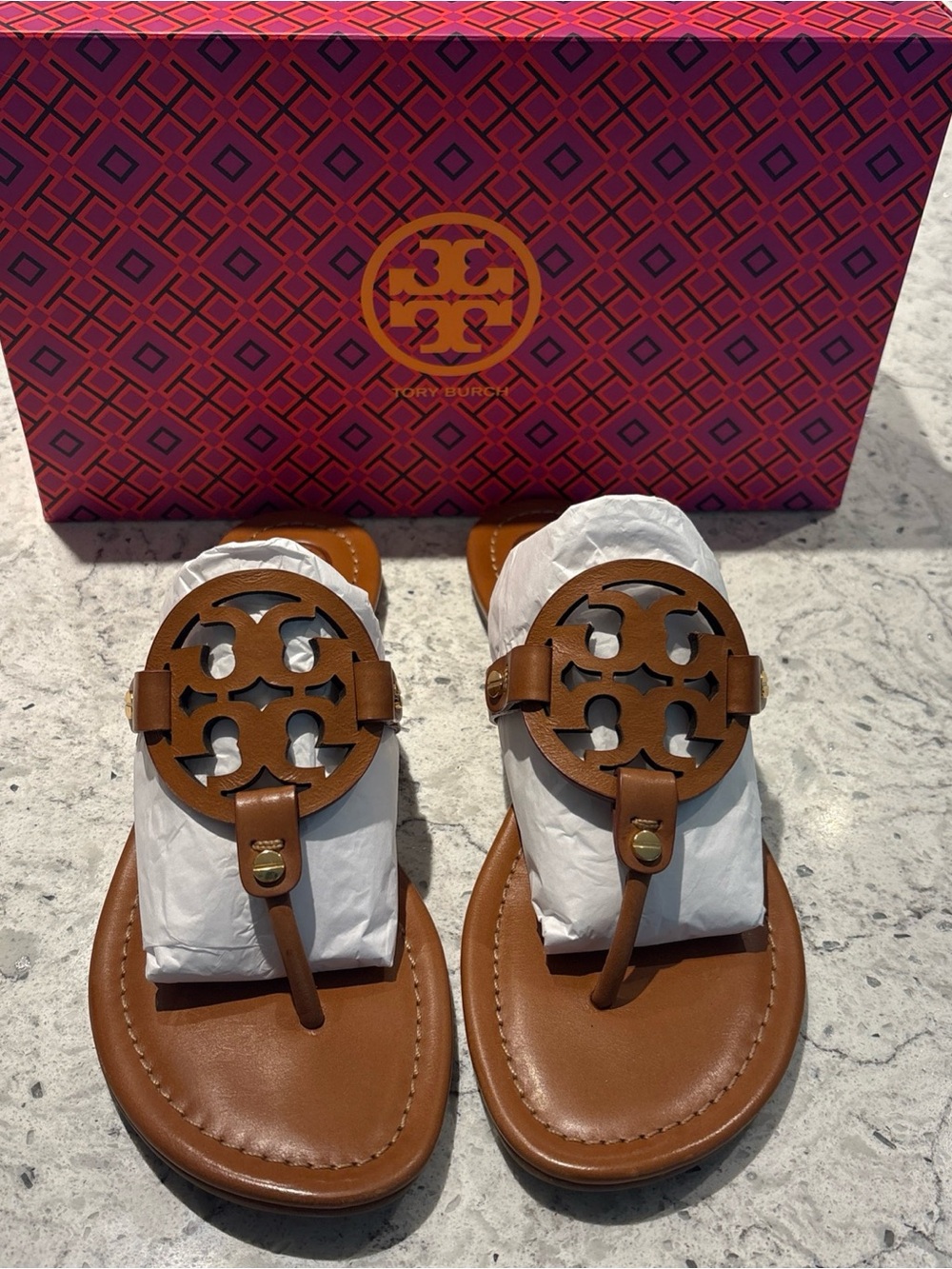 Tory Burch Women's Miller Leather Sandals - Vintage Vachetta
